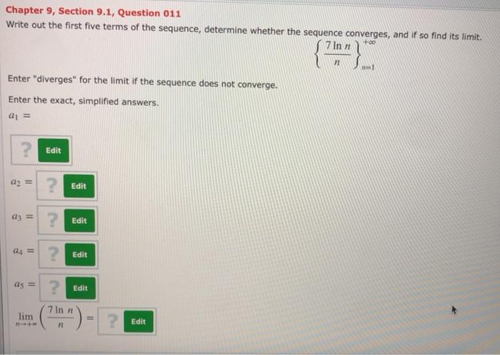 Solved Chapter 9, Section 9.3, Question 002 In each part, | Chegg.com