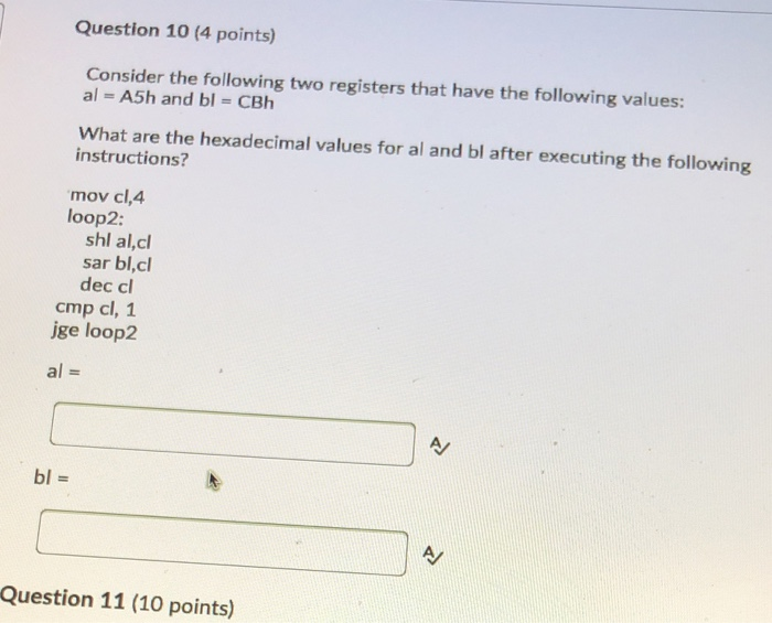 Solved Question 10 (4 points) Consider the following two | Chegg.com