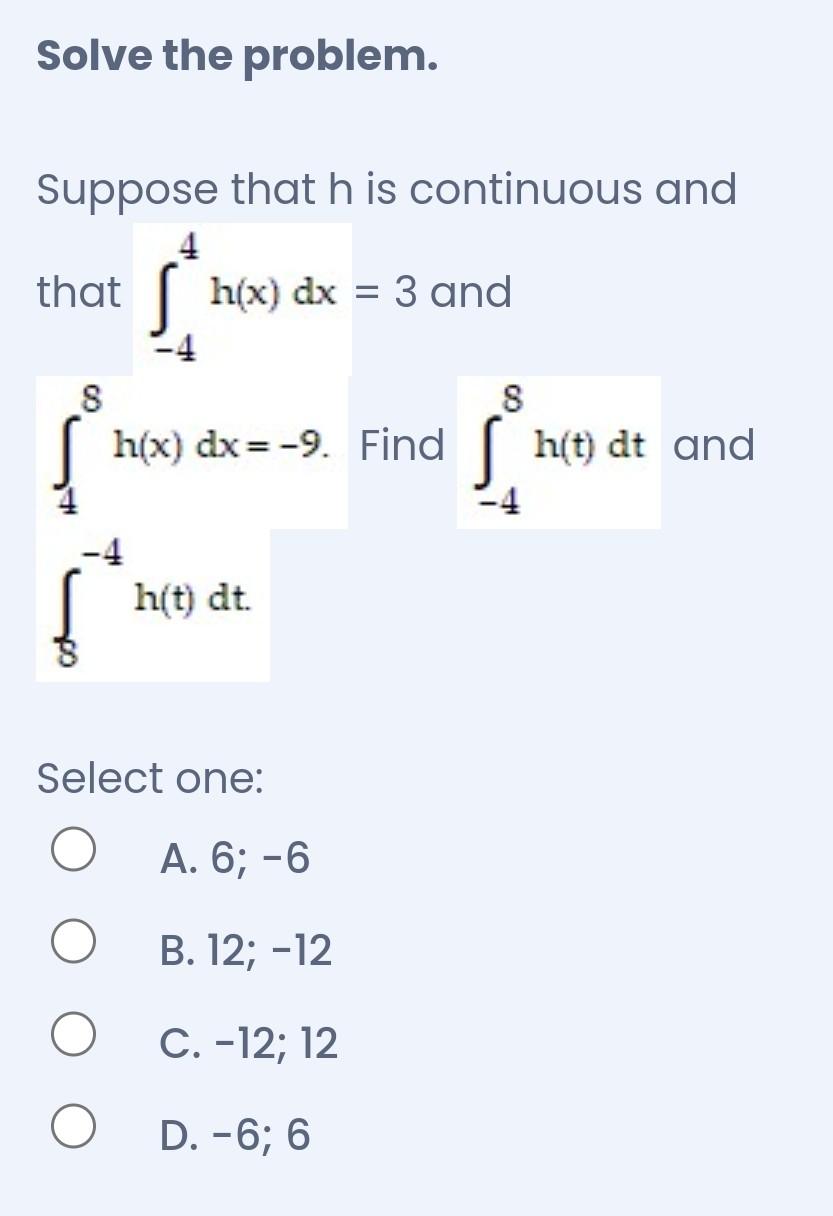 Solved Solve the problem. Suppose that fis continuous and 2 | Chegg.com