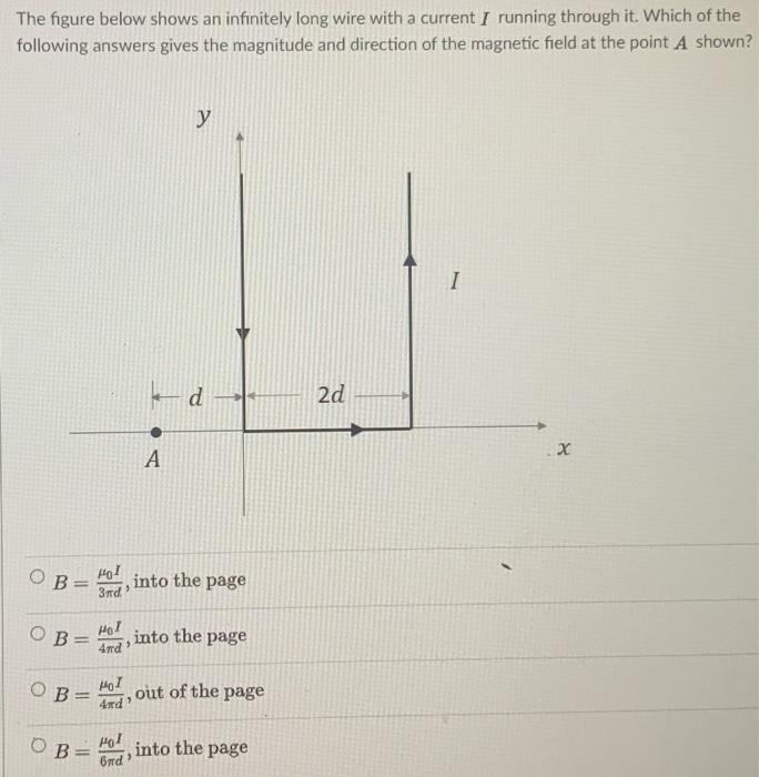 Solved The Figure Below Shows An Infinitely Long Wire With A | Chegg.com