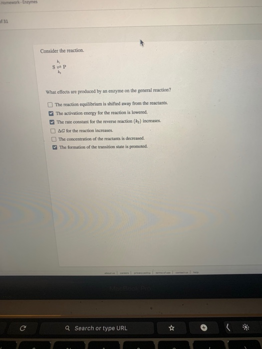 Solved Homework-Enzymes of 31 Consider the reaction. S=P | Chegg.com