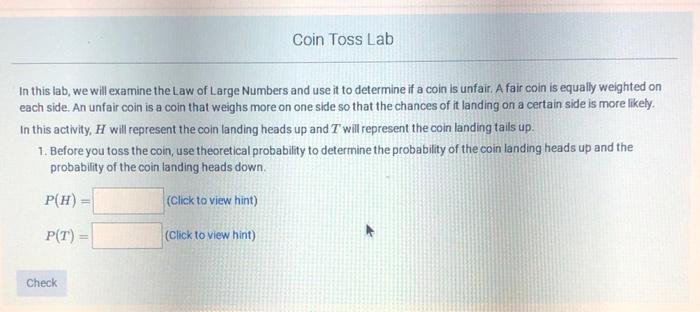 Solved Coin Toss Lab In this lab, we will examine the Law of 