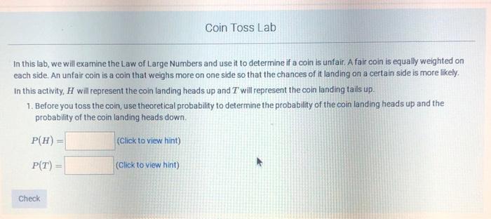 Solved Coin Toss Lab In this lab we will examine the Law of