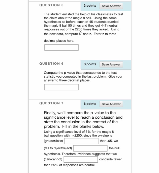 Solved QUESTION 1 3 points Swed An online magic 8 ball has | Chegg.com