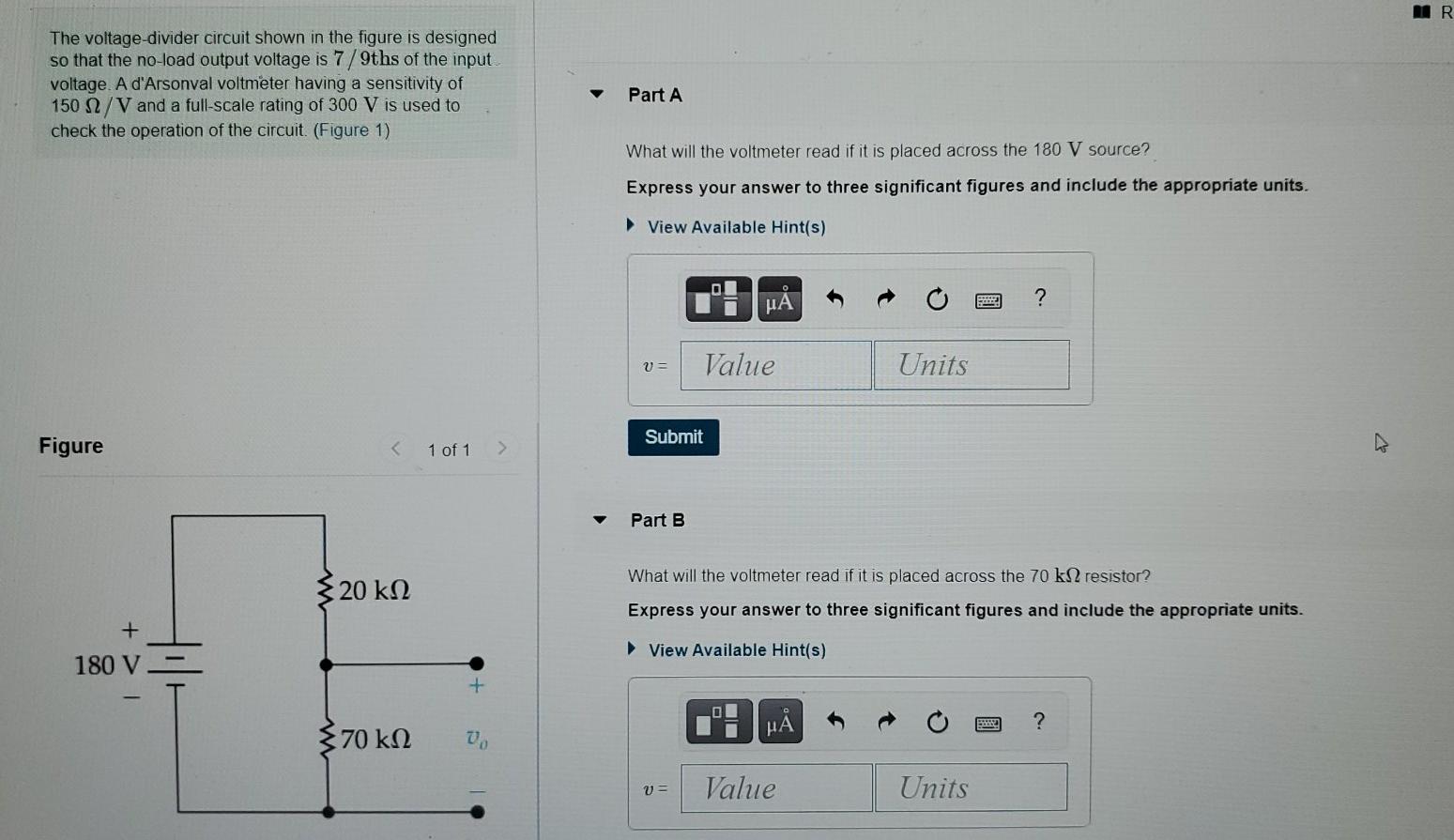 Solved R The voltage-divider circuit shown in the figure is | Chegg.com