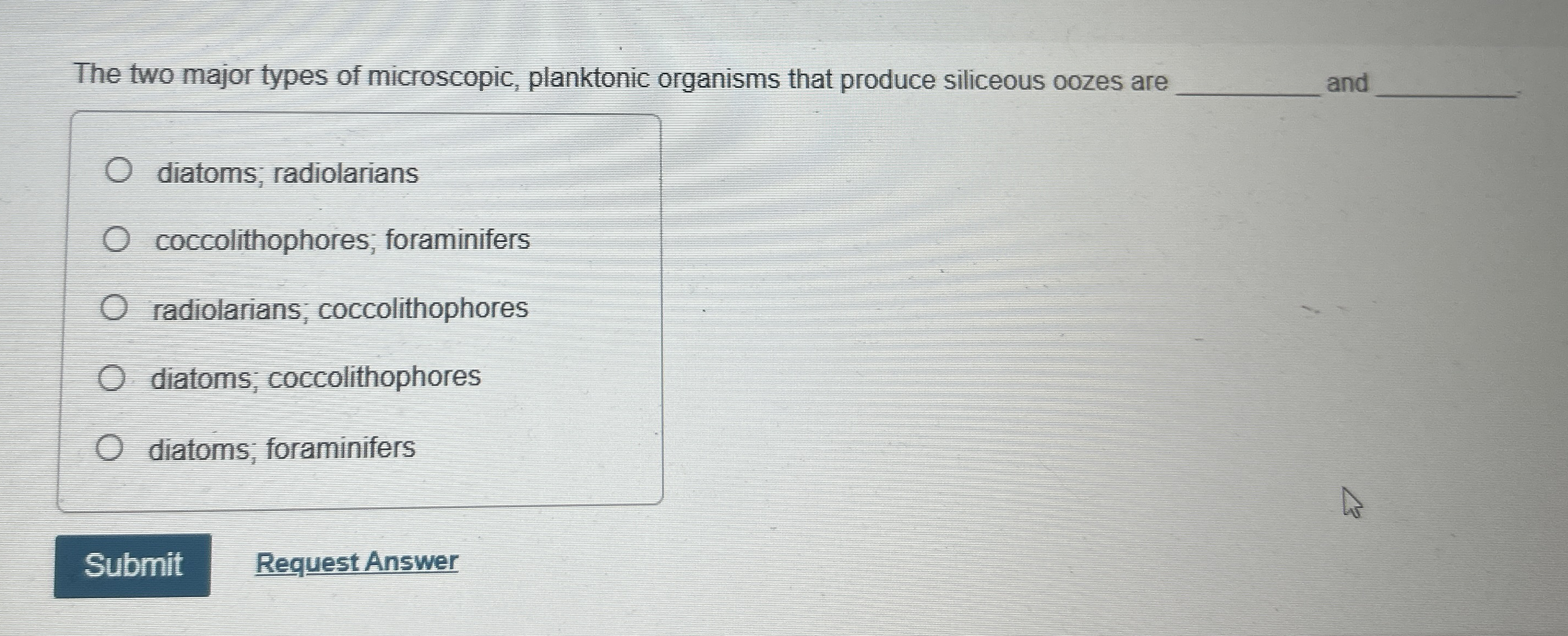 Solved The two major types of microscopic, planktonic | Chegg.com