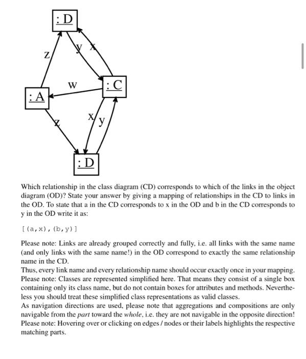 Solved Consider The Following Class Diagram: D 2..Y с 1.. C | Chegg.com