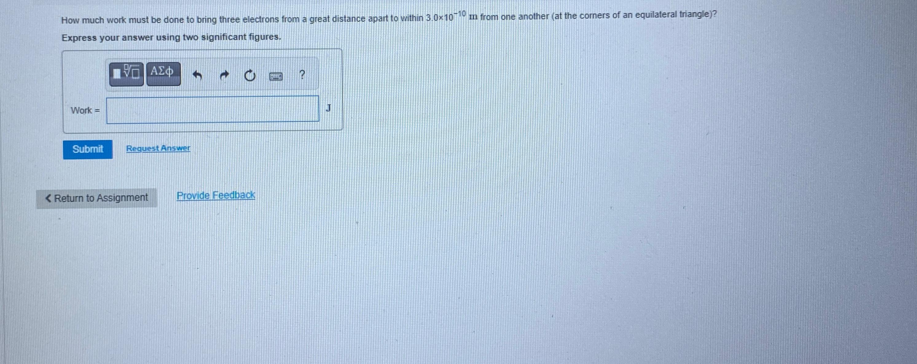 Solved How much work must be done to bring three electrons | Chegg.com
