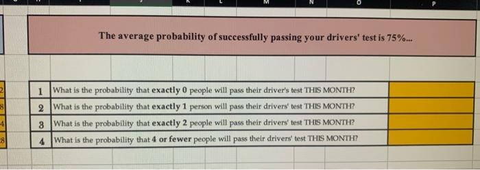 Solved The average probability of successfully passing your | Chegg.com