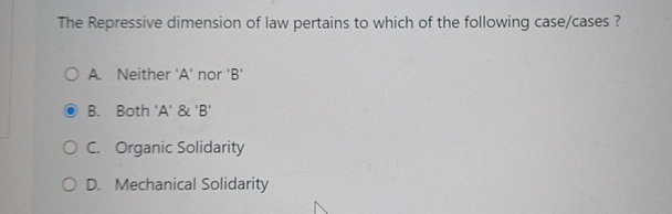 Solved The Repressive dimension of law pertains to which of | Chegg.com