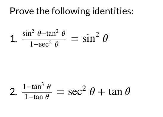 sec theta 2 the value of 1 tan theta sin theta is