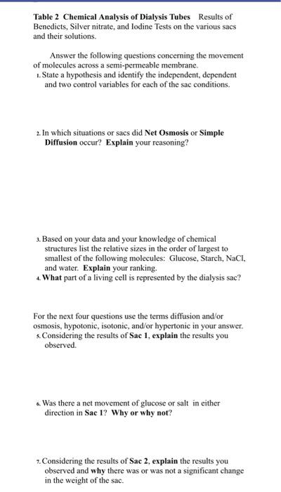 Solved 8. What Single Characteristic Of The Semi-permeable 