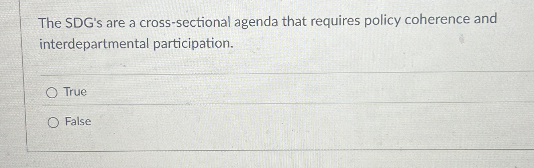 Solved The SDG's are a crosssectional agenda that requires