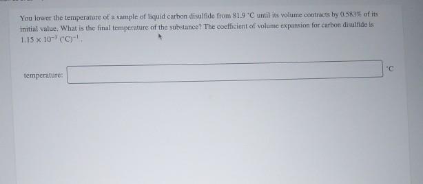 Solved You lower the temperature of a sample of liquid | Chegg.com