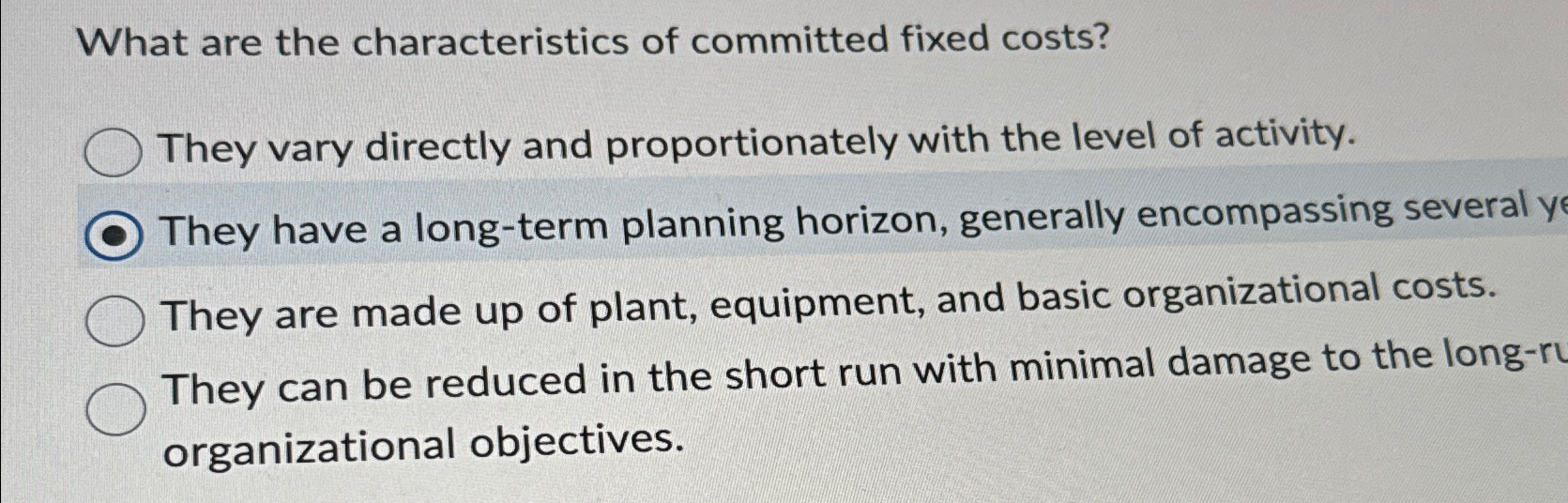 Solved What are the characteristics of committed fixed