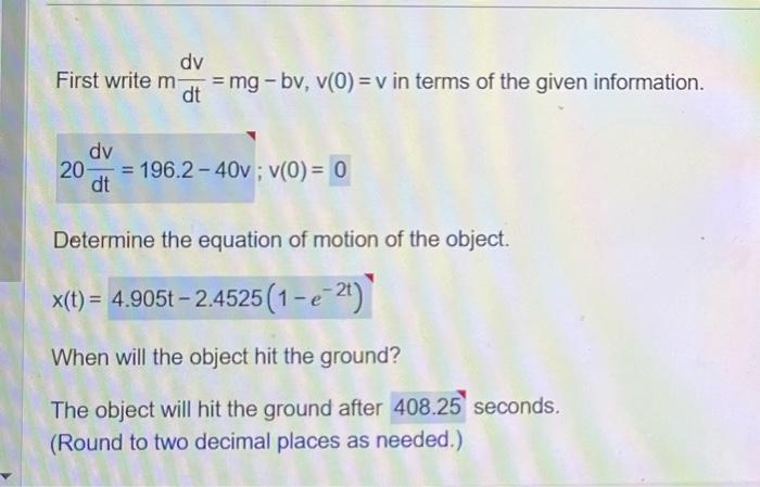 Solved An object of mass 10 kg is released from rest 4000 m | Chegg.com 