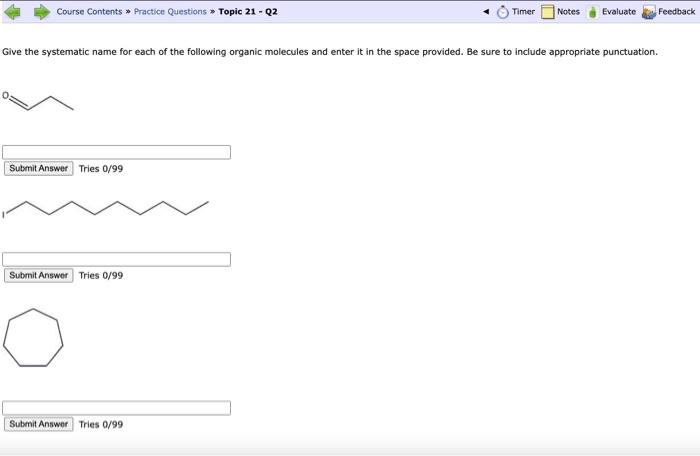 Solved Give the systematic name for each of the following | Chegg.com