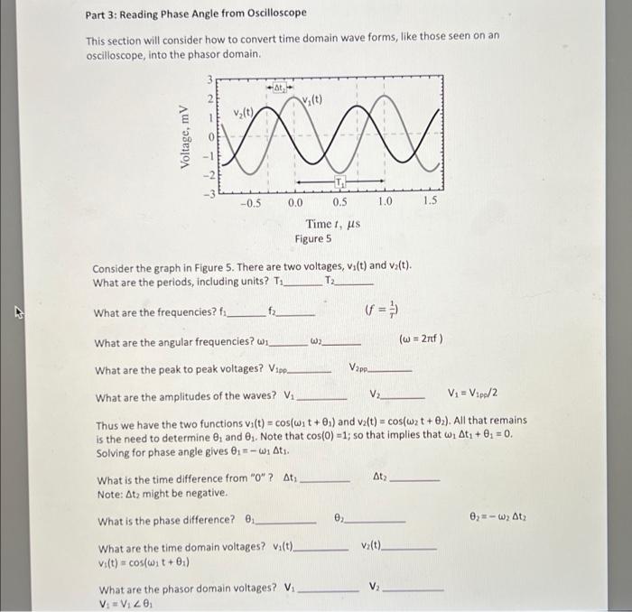 Solved Part 3 Reading Phase Angle from Oscilloscope This