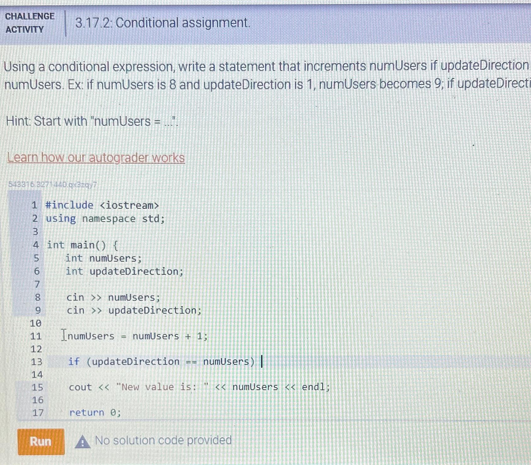 conditional assignment lands