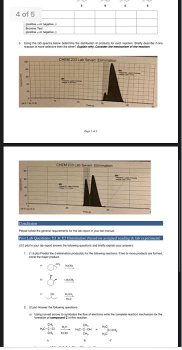 3. Using the GC-spectra below determine the | Chegg.com
