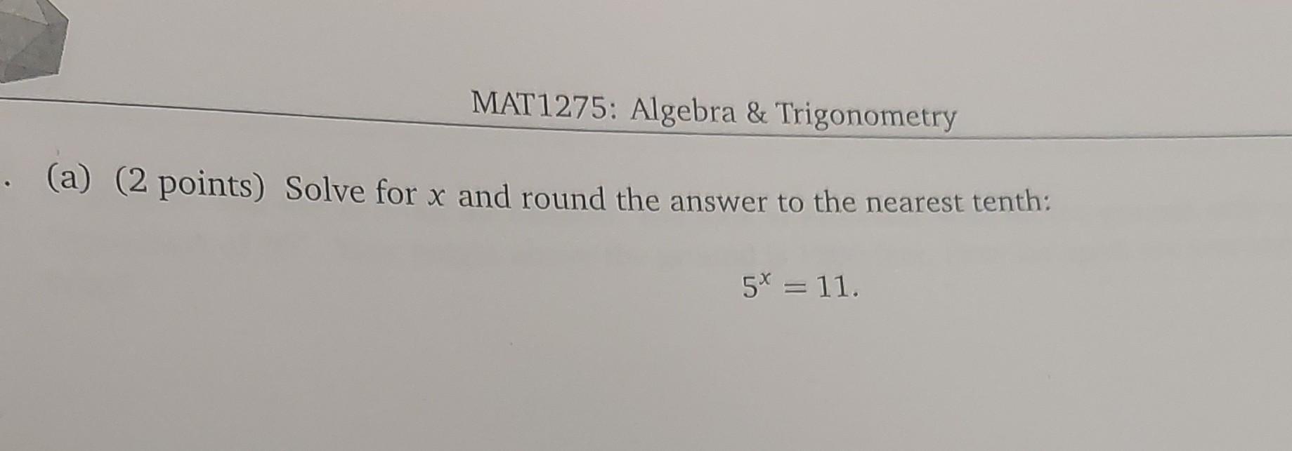 solve for x round to the nearest tenth 27 5