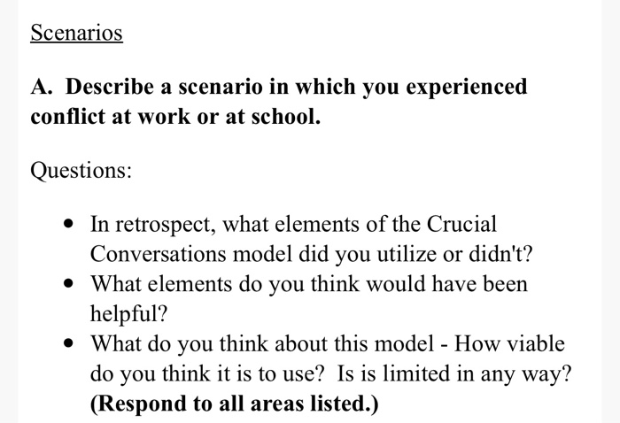 Solved Scenarios A Describe A Scenario In Which You Chegg Com Solved Scenarios A Describe A Scenario In Which You Chegg Com