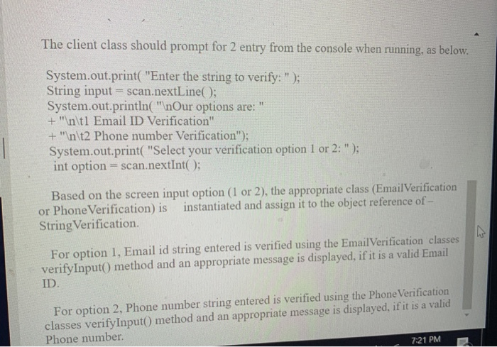 Solved Write an interface and two classes which will | Chegg.com