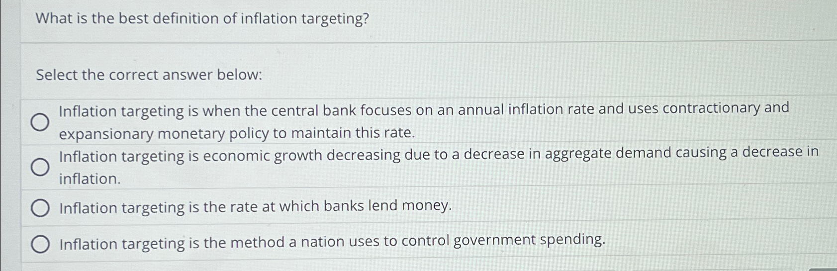 Solved What is the best definition of inflation | Chegg.com