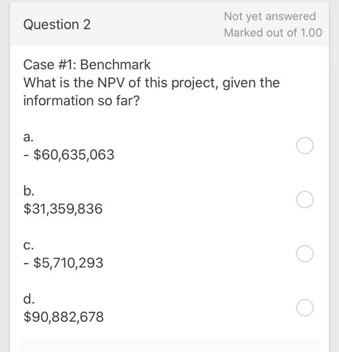 Solved Question 2 Not yet answered Marked out of 1.00 Case | Chegg.com
