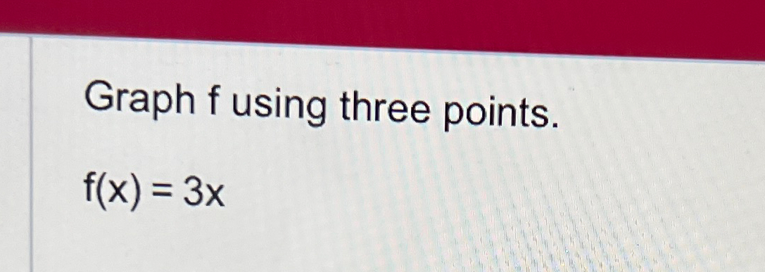Solved Graph f ﻿using three points.f(x)=3x | Chegg.com