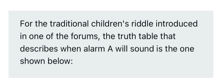 For the traditional children's riddle introduced in | Chegg.com