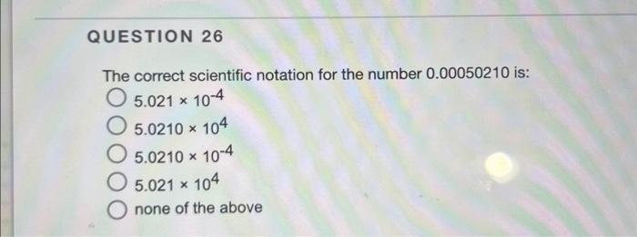 Solved The Correct Scientific Notation For The Number | Chegg.com