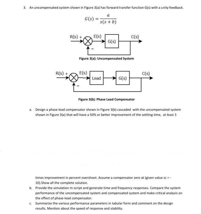 Solved 3. An system shown in Figure 3(a) has