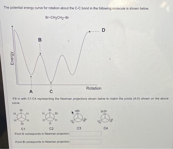 Solved The potential energy curve for rotation about the C-C | Chegg.com
