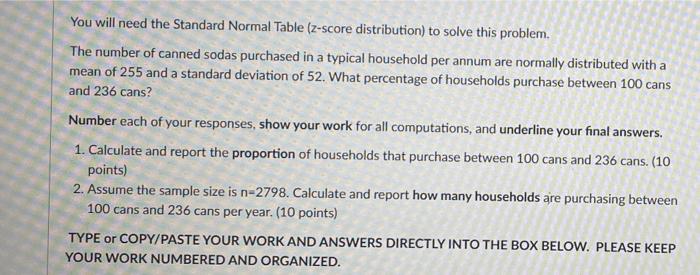 solved-you-will-need-the-standard-normal-table-z-score-chegg