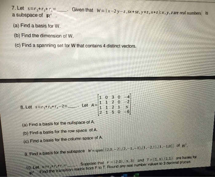 1 Sketch Non Zero Vectors U And V Such That W 2u R V Chegg Com
