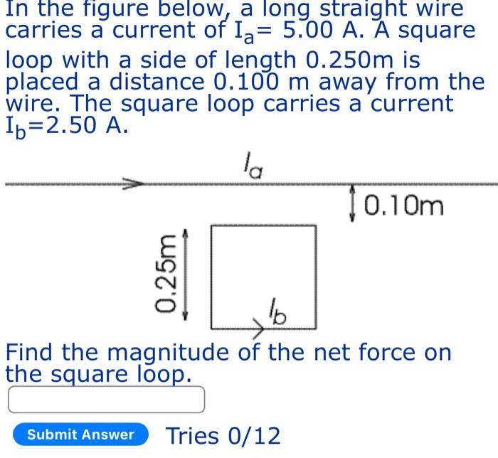 Solved In the figure below, a long straight wire carries a | Chegg.com