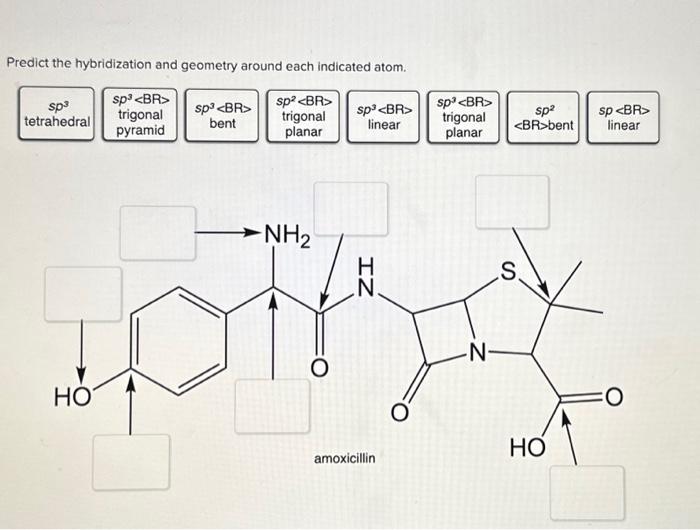 Solved Predict The Hybridization And Geometry Around Each | Chegg.com