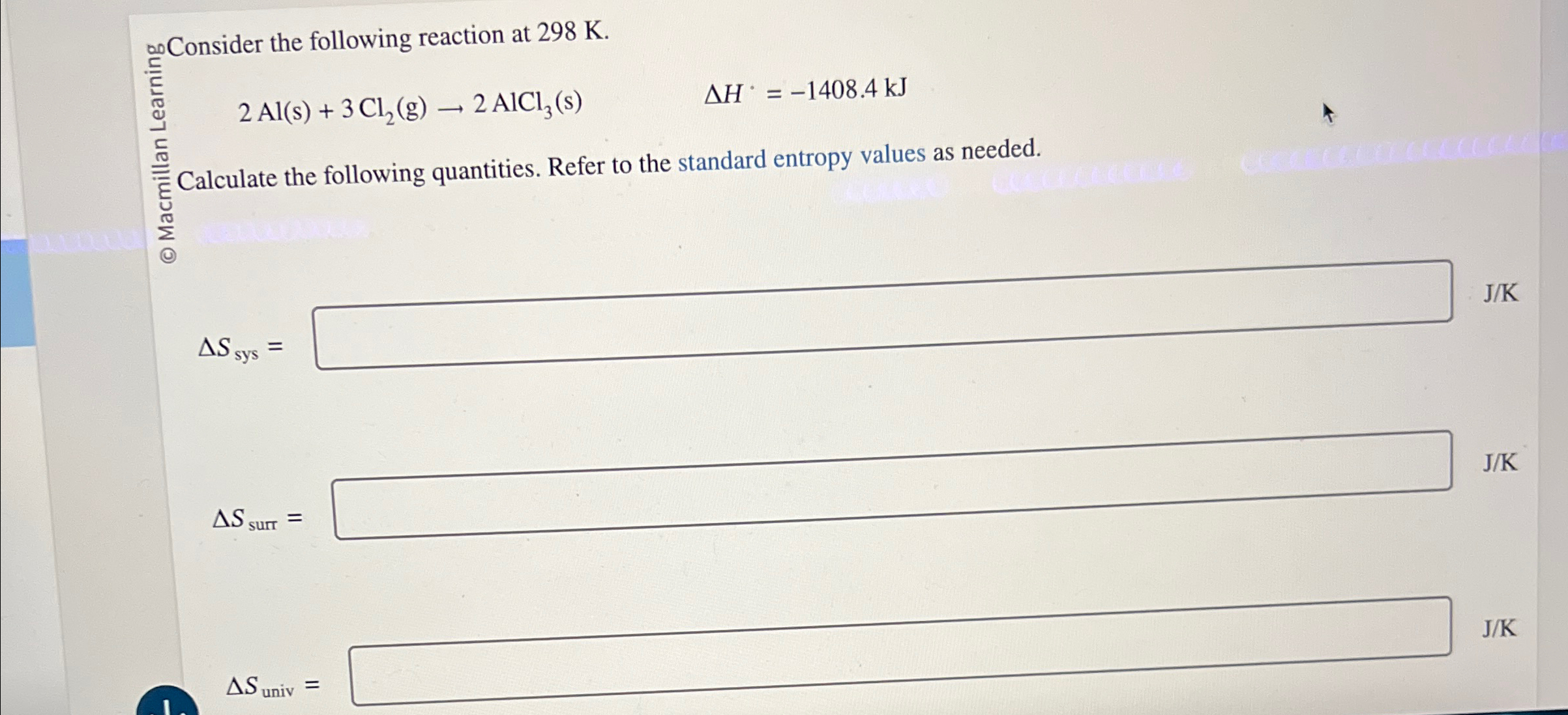 Solved Consider the following reaction at | Chegg.com