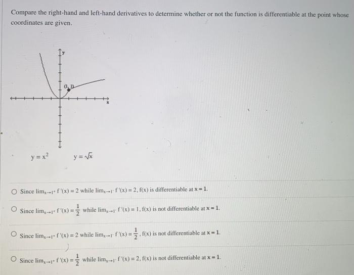 [Solved]: If f is a differentiable function, then f'(a)