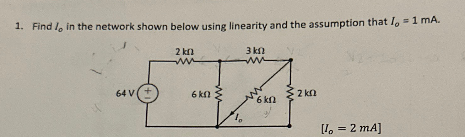 Solved Find Io ﻿in The Network Shown Below Using Linearity | Chegg.com