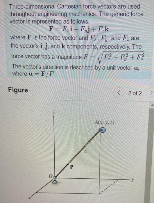 Solved Three-dimensional Cartesian force vectors are used | Chegg.com