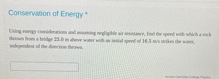 Solved Conservation Of Energy * Using Energy Considerations | Chegg.com