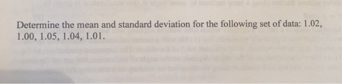 Solved Determine the mean and standard deviation for the | Chegg.com