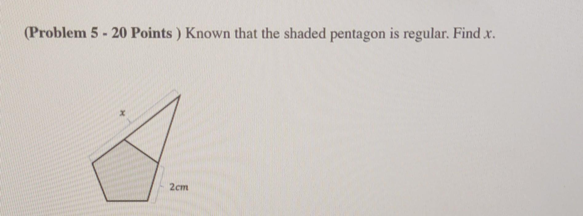 Solved (Problem 5 - 20 Points ) Known that the shaded | Chegg.com