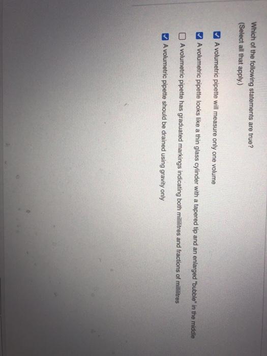 Solved Which of the following statements are true? (Select