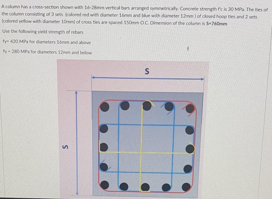 Solved Calculate the following A.Ultimate pure axial | Chegg.com