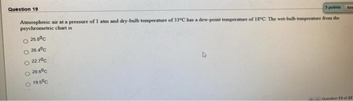 Solved Question 19 5 points Atmospheric air at a pressure of | Chegg.com
