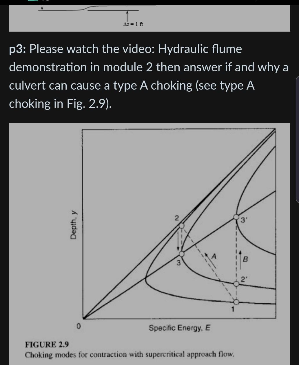 Solved Az = 1 ft p3 Please watch the video Hydraulic flume
