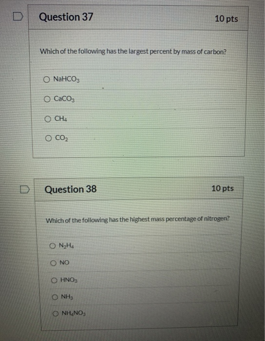 Solved Question 32 10 pts Arrange the following compounds in | Chegg.com